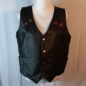 Biker's Club Black Leather Women's Vest